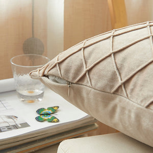 Velvet Diamond Geometric Throw Pillow Cover